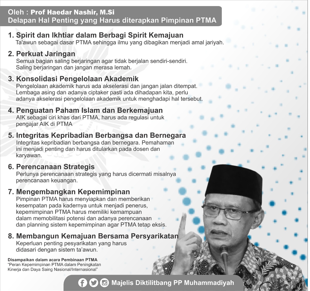 Delapan Arahan Ketua PP Muhammadiyah Untuk PTMA