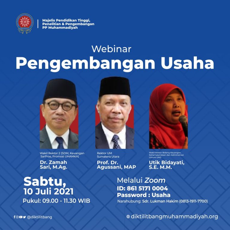 Business Development Webinar: Business Unit encourages Muhammadiyah-’Aisyiyah Higher Education Institution Income