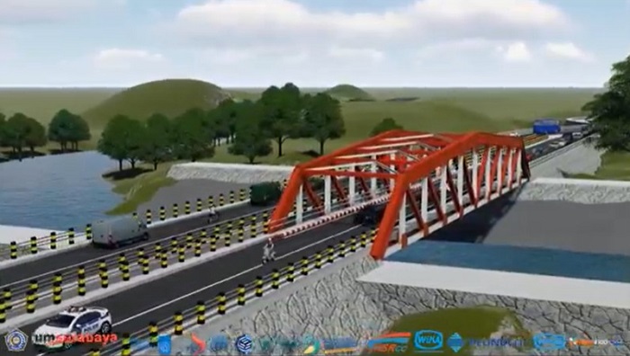 Tim UM Surabaya Juarai Bridge Construction Competition