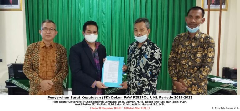 UM Lampung Inaugurated The Dean Ad Interim 2019-2023