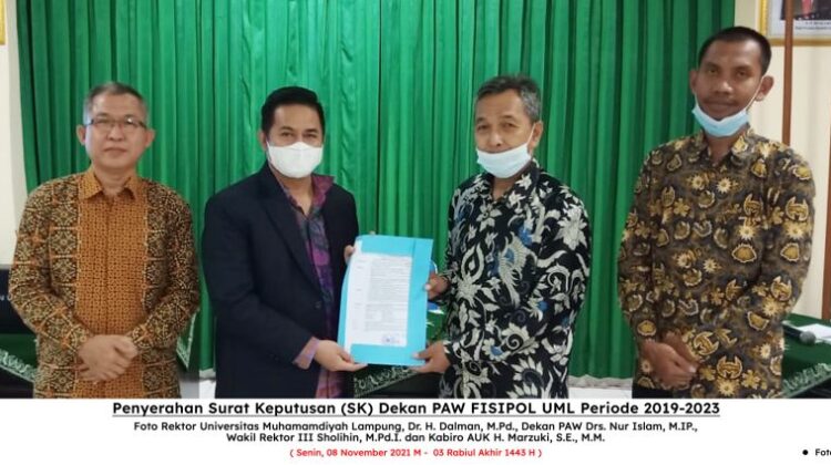 UM Lampung Melantik Dekan PAW Periode 2019-2023