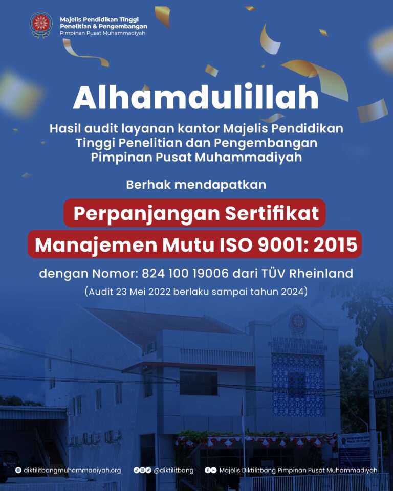 The Office of Muhammadiyah CHERD Receives Extension of ISO Certification