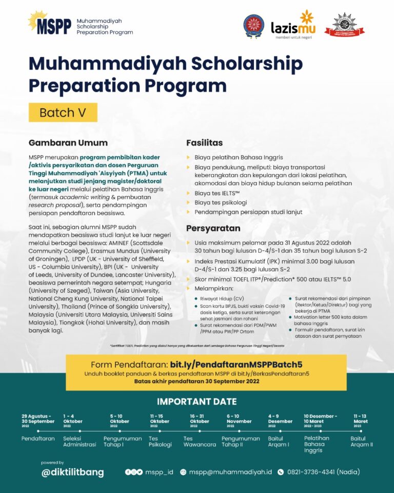 Muhammadiyah Scholarship Preparation Program (MSPP) Batch V